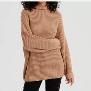 American Eagle Knit Oversized Camel Sweater